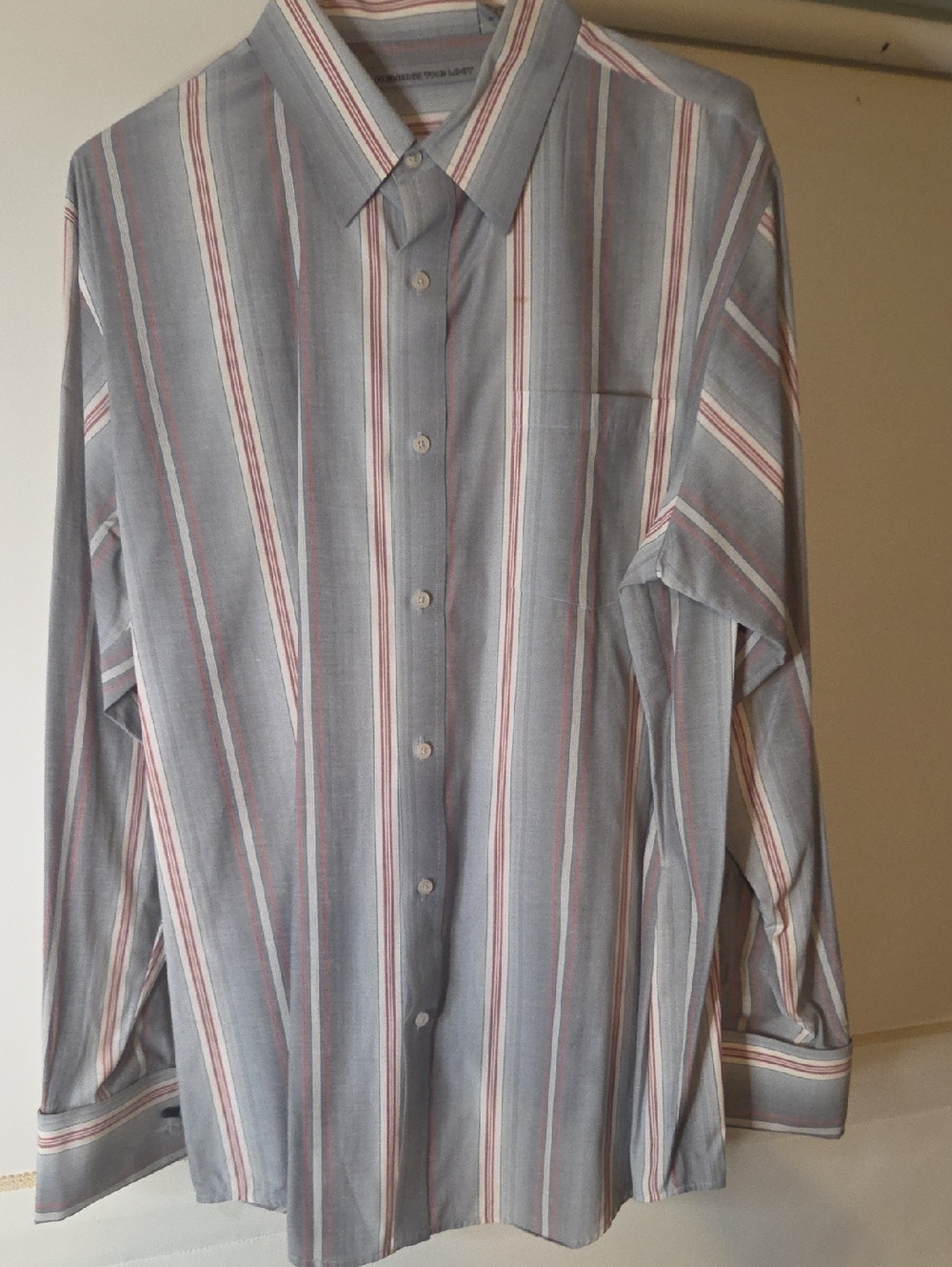 Men's Light Blue Striped Button-Up Shirt